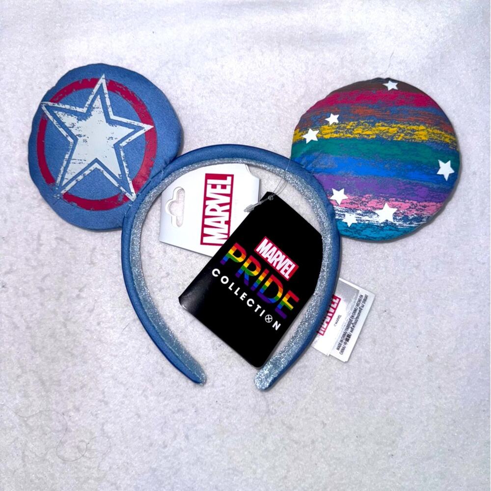 NWT Disney Parks Marvel Comics Pride Collection Mickey Ears OS Rainbow and Stars